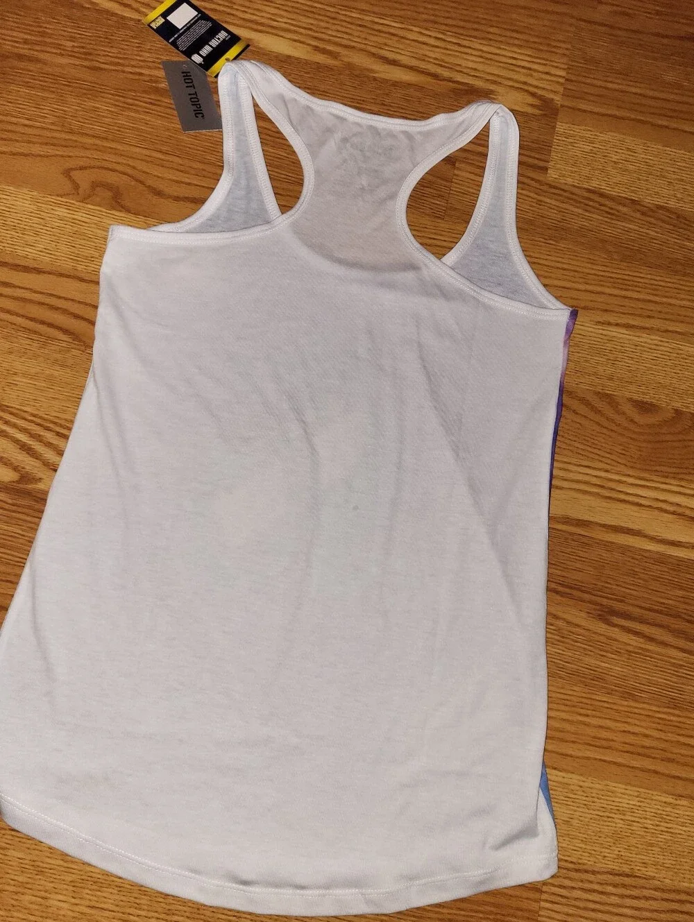 Hot Topic Ripple Junction Doctor Who TARDIS Purple Blue Racerback Tank Top, SM